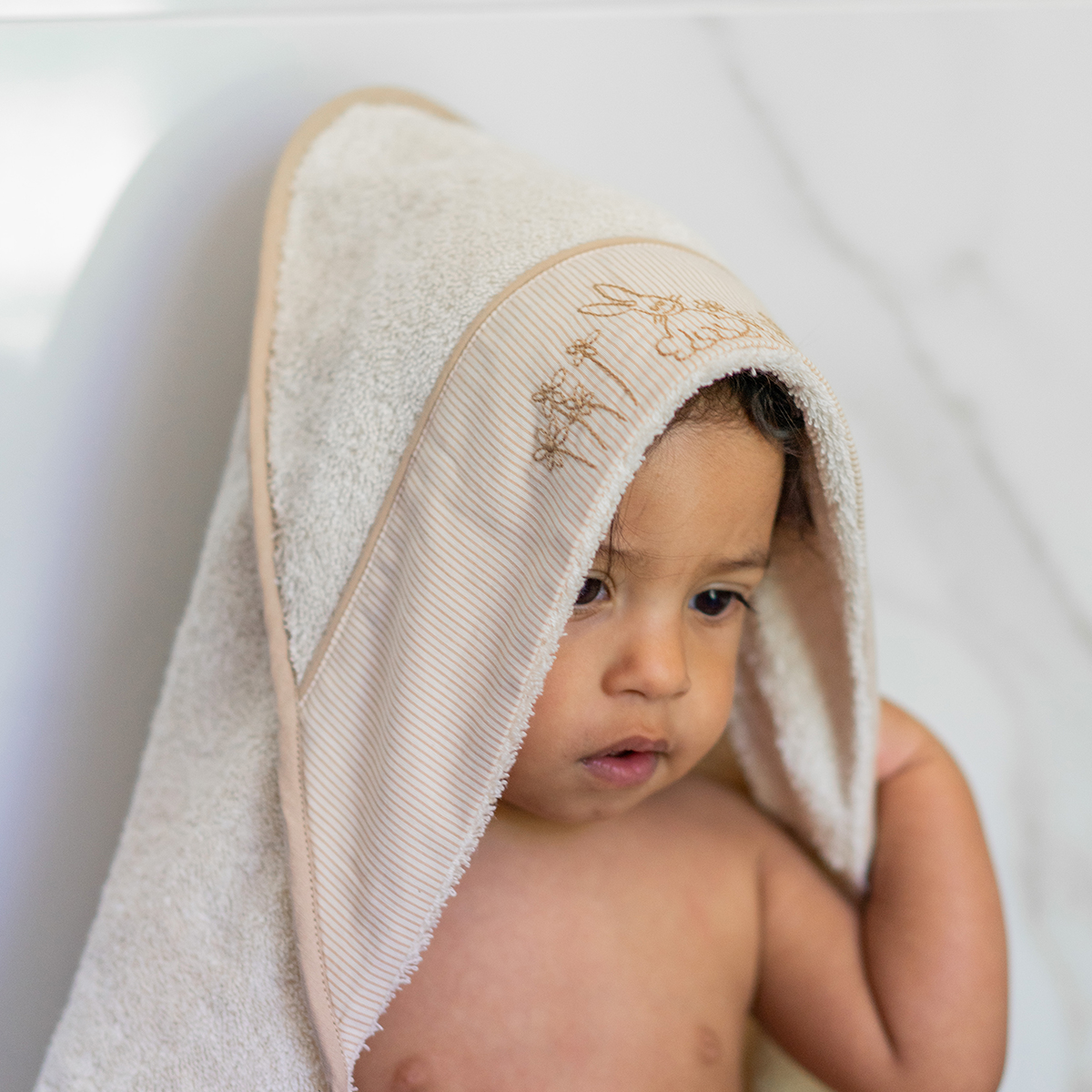 Serviette de bain à capuche Petits lapins