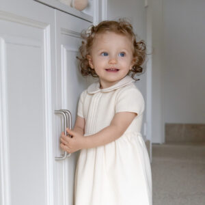 Robe en tricot et tissu