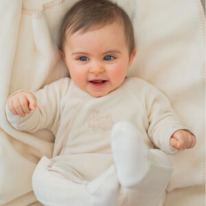 Babygrow em Veludo - 0/1 month, Ecru