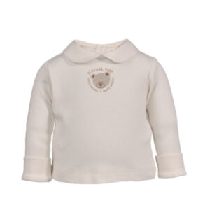 Baby Collared Shirt with Crochet Teddy-bear
